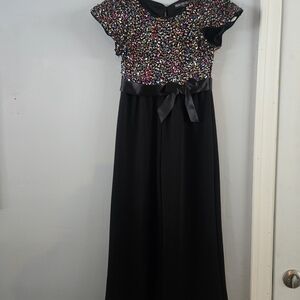 Three Hearts Multicolor Floral and Black Gilr  Dress M